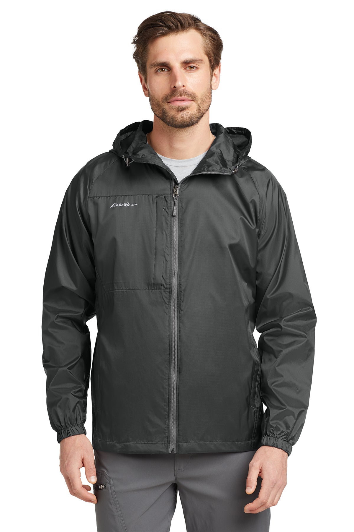 Eddie Bauer Packable Wind Jacket Grey Steel