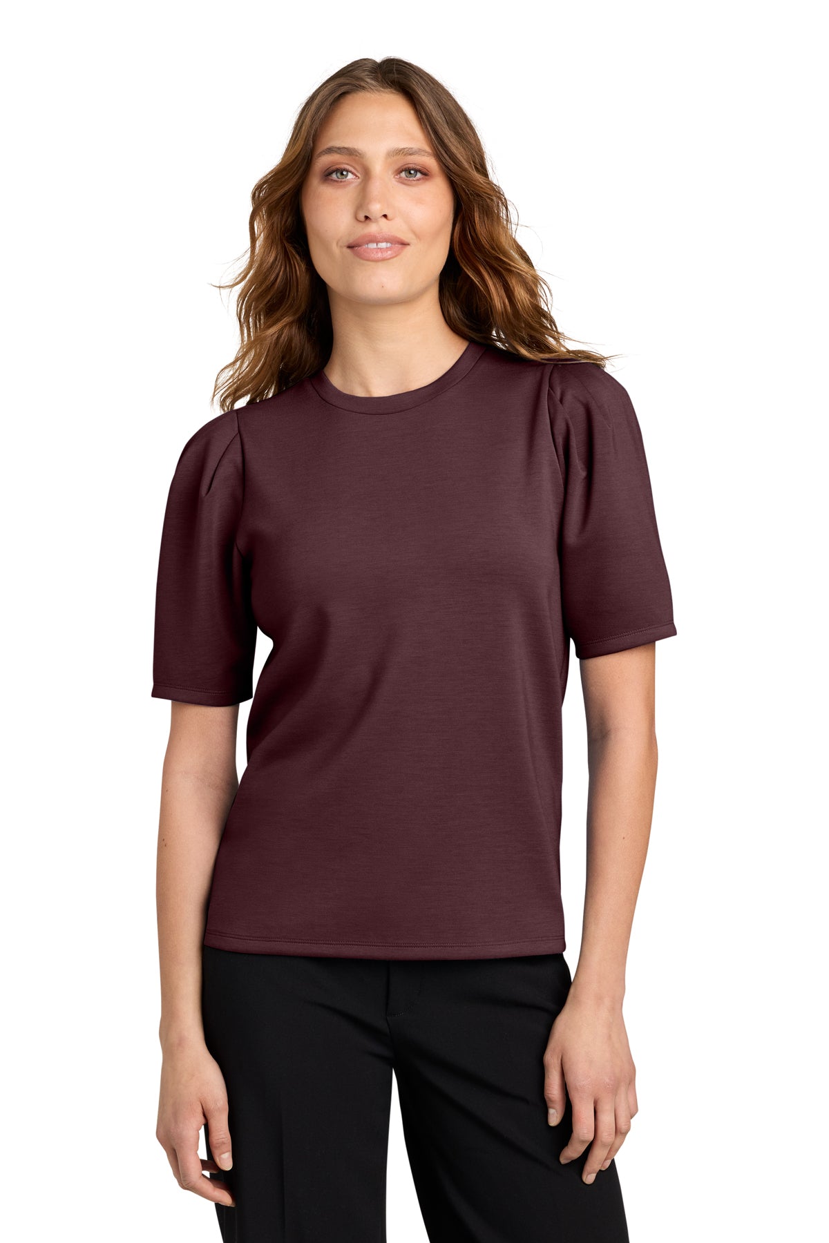 Mercer+Mettle Women’s Short Sleeve Lite Spacer Top Dark Raisin