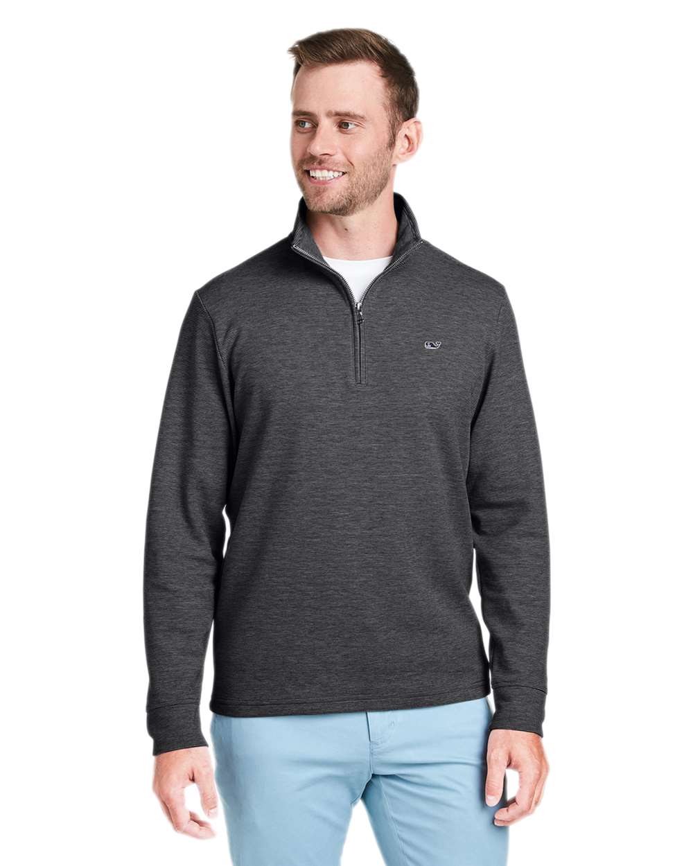 Vineyard Vines Men's Saltwater Quarter-Zip Pullover Jet Black