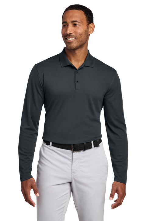 Nike Dri-FIT Micro Pique 2.0 Long Sleeve Polo Anthracite