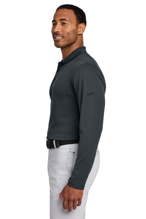 Nike Dri-FIT Micro Pique 2.0 Long Sleeve Polo Anthracite