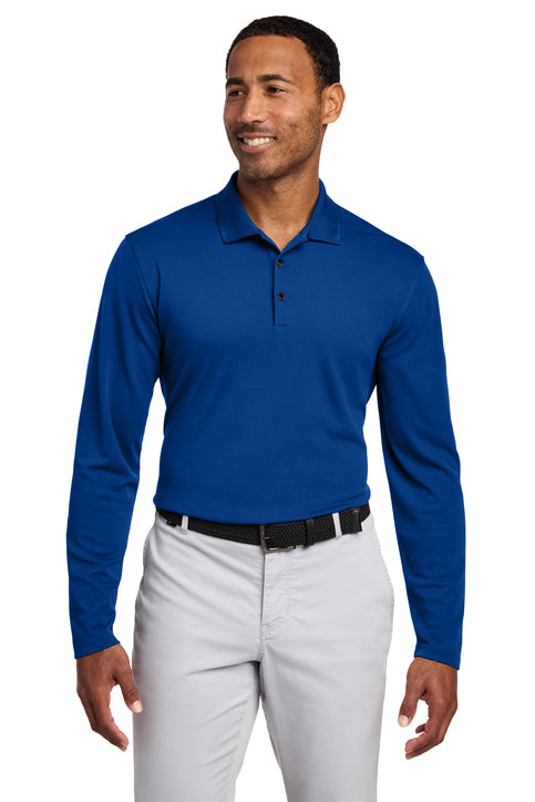 Nike Dri-FIT Micro Pique 2.0 Long Sleeve Polo Gym Blue