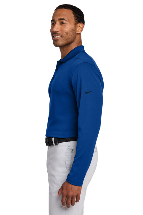 Nike Dri-FIT Micro Pique 2.0 Long Sleeve Polo Gym Blue