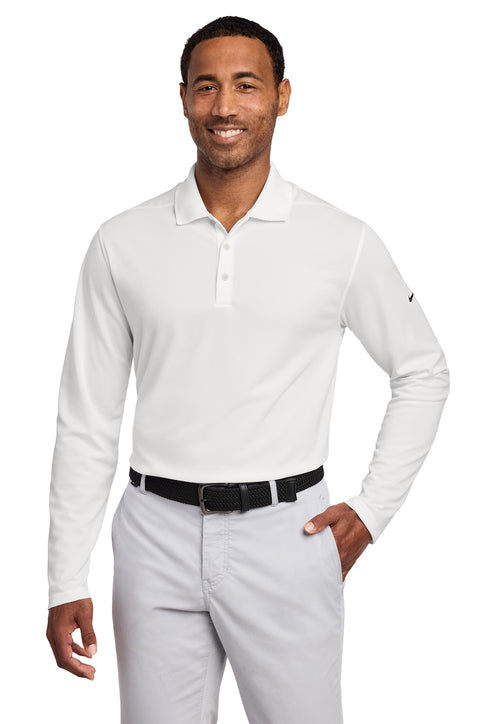 Nike Dri-FIT Micro Pique 2.0 Long Sleeve Polo White