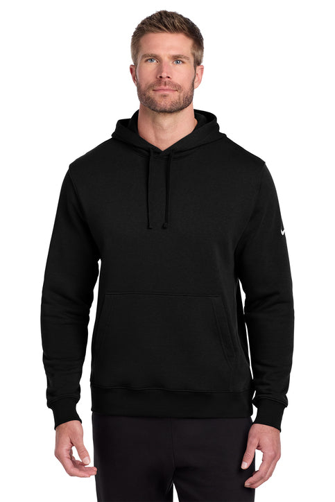 Nike Club Fleece Sleeve Swoosh Pullover Hoodie Black