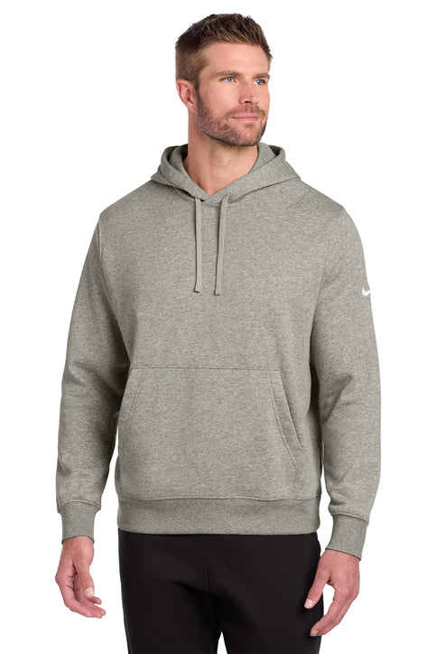 Nike Club Fleece Sleeve Swoosh Pullover Hoodie Dark Grey Heather