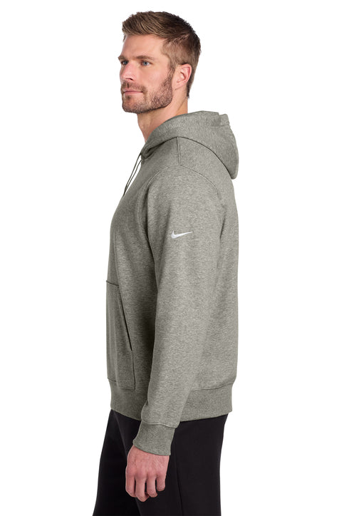 Nike Club Fleece Sleeve Swoosh Pullover Hoodie Dark Grey Heather