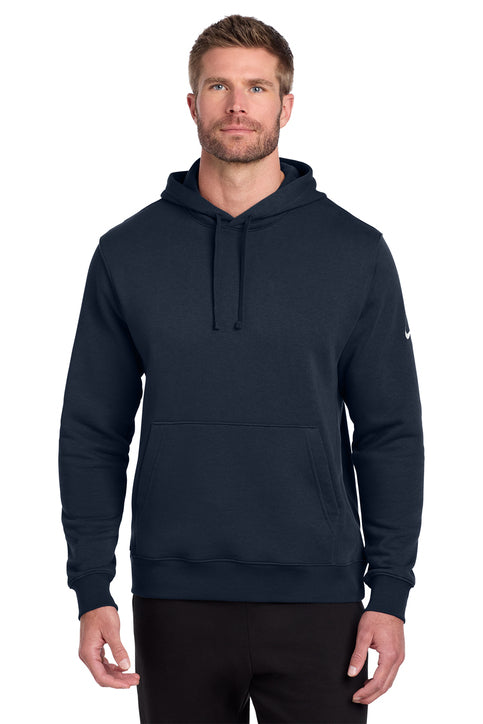 Nike Club Fleece Sleeve Swoosh Pullover Hoodie Midnight Navy