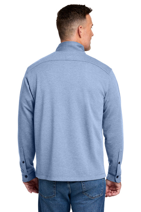 Brooks Brothers® Mid-Layer Stretch 1/2-Button Aegean Blue Heather