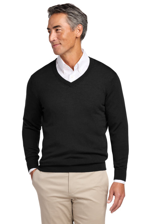 Brooks Brothers® Washable Merino V-Neck Sweater Deep Black