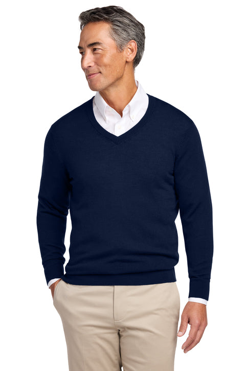 Brooks Brothers® Washable Merino V-Neck Sweater Navy Blazer