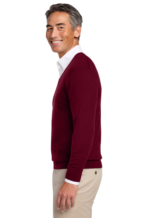 Brooks Brothers® Washable Merino V-Neck Sweater Vintage Port