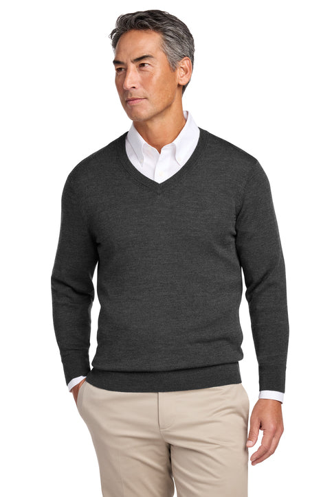 Brooks Brothers® Washable Merino V-Neck Sweater Windsor Grey Heather