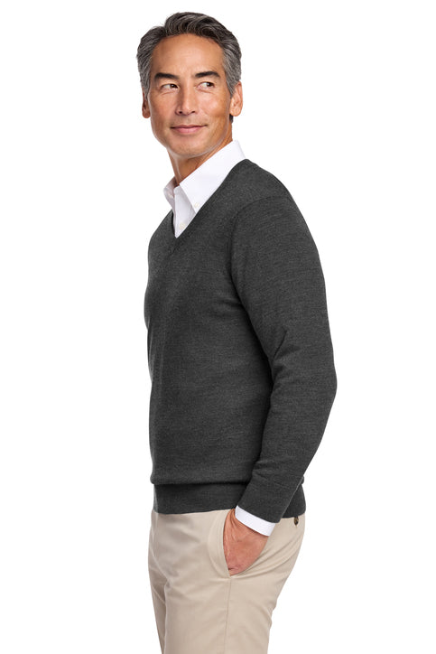 Brooks Brothers® Washable Merino V-Neck Sweater Windsor Grey Heather