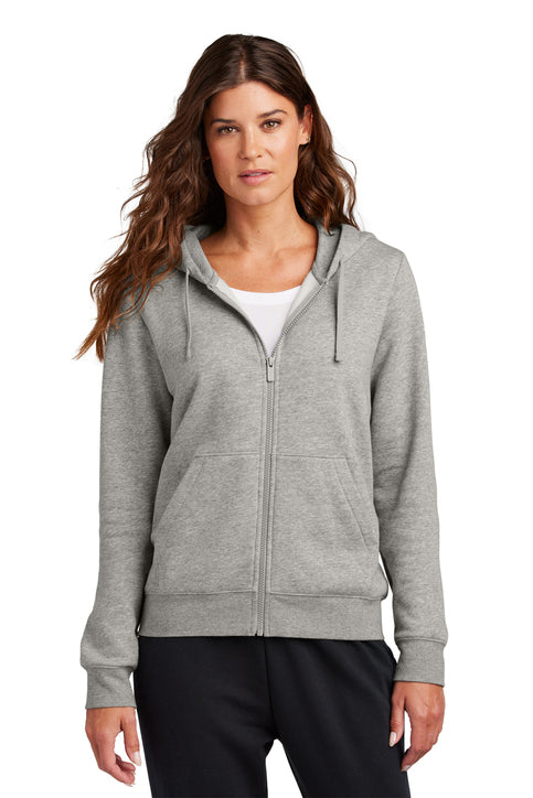 Nike Women's Club Fleece Sleeve Swoosh Full-Zip Hoodie Dark Grey Heather