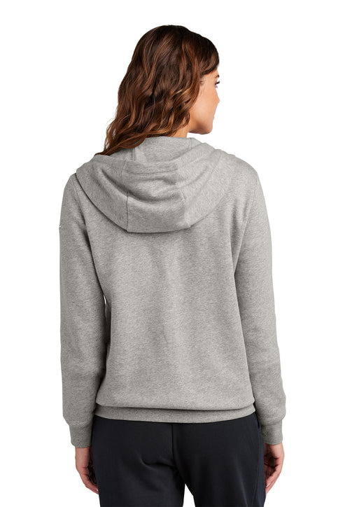 Nike Women's Club Fleece Sleeve Swoosh Full-Zip Hoodie Dark Grey Heather