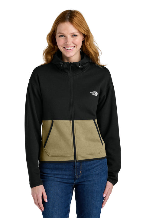 The North Face® Women's Double-Knit Full-Zip Hoodie Khaki Stone/TNF Black