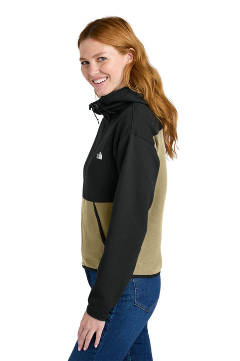 The North Face® Women's Double-Knit Full-Zip Hoodie Khaki Stone/TNF Black