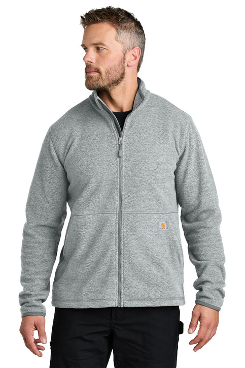 Carhartt® Textured Full-Zip Fleece Jacket Heather Grey