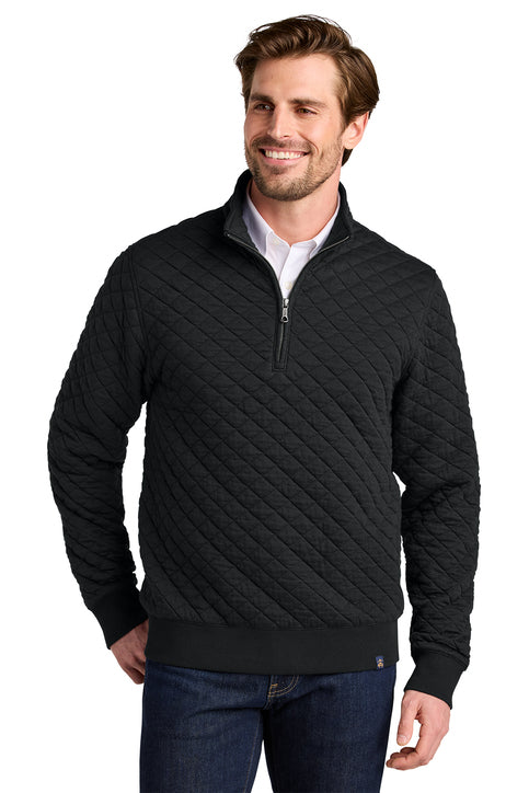 Brooks Brothers® Diamond Quilt 1/4-Zip Deep Black