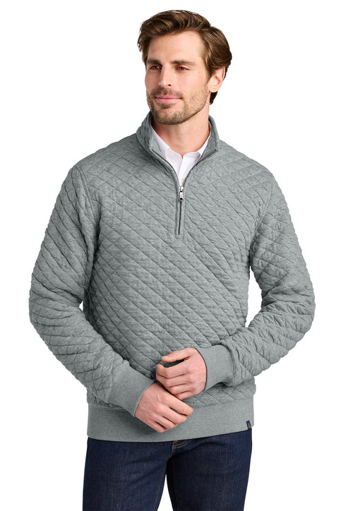 Brooks Brothers® Diamond Quilt 1/4-Zip Light Shadow Grey Heather