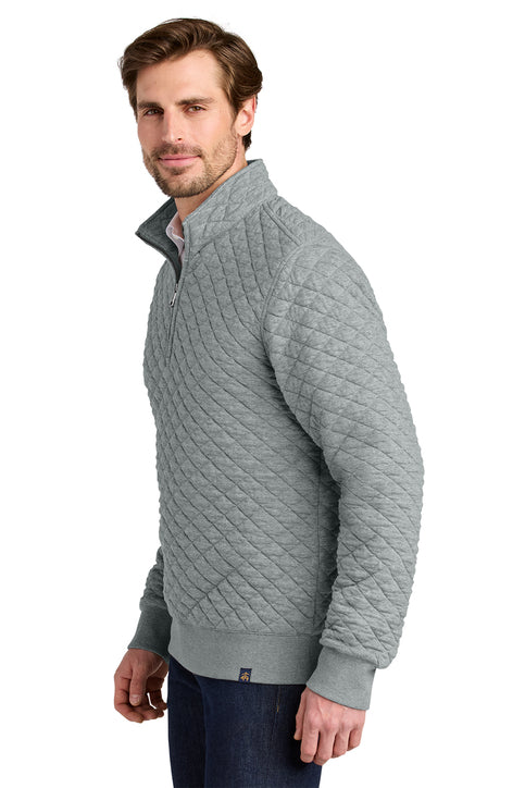 Brooks Brothers® Diamond Quilt 1/4-Zip Light Shadow Grey Heather