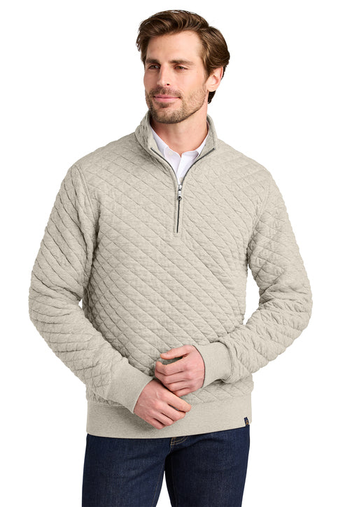 Brooks Brothers® Diamond Quilt 1/4-Zip Oatmeal Heather