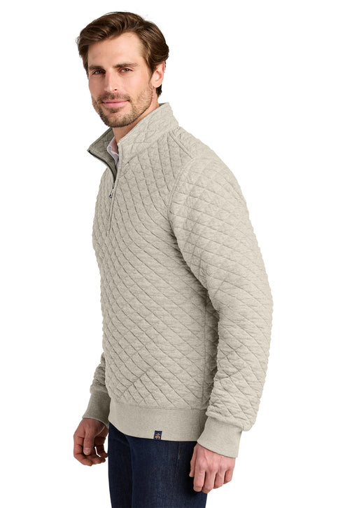 Brooks Brothers® Diamond Quilt 1/4-Zip Oatmeal Heather
