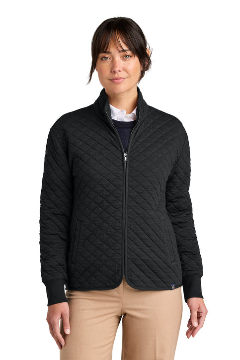Brooks Brothers® Women’s Diamond Quilt Full-Zip Deep Black