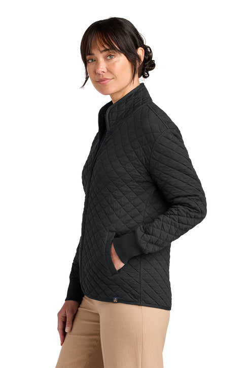 Brooks Brothers® Women’s Diamond Quilt Full-Zip Deep Black
