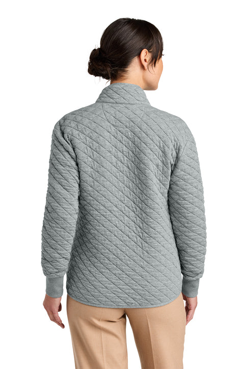 Brooks Brothers® Women’s Diamond Quilt Full-Zip Light Shadow Grey Heather