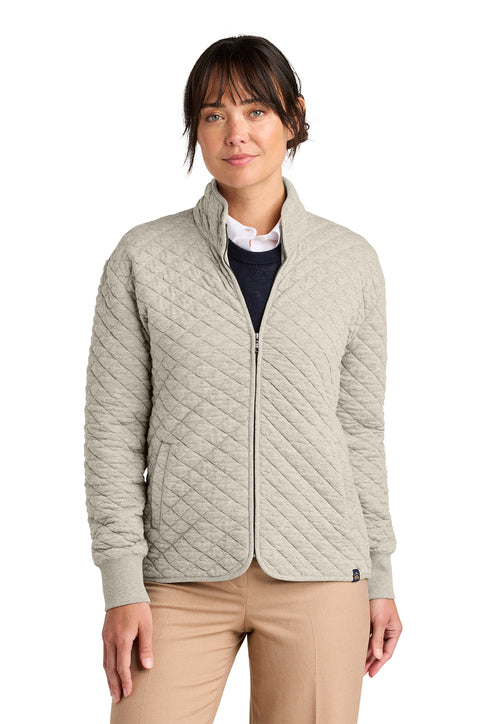 Brooks Brothers® Women’s Diamond Quilt Full-Zip Oatmeal Heather