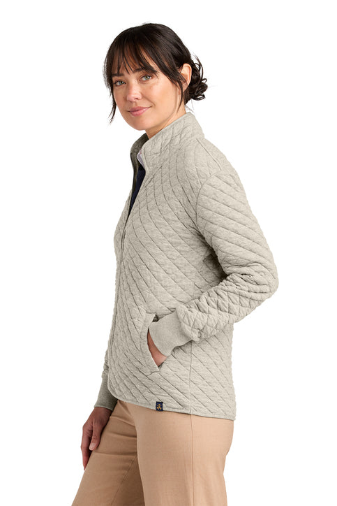Brooks Brothers® Women’s Diamond Quilt Full-Zip Oatmeal Heather