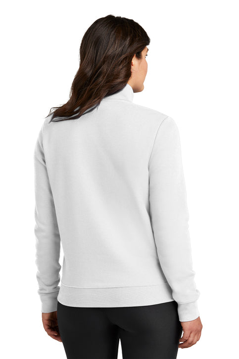 Nike Women's Club Fleece Sleeve Swoosh 1/2-Zip White