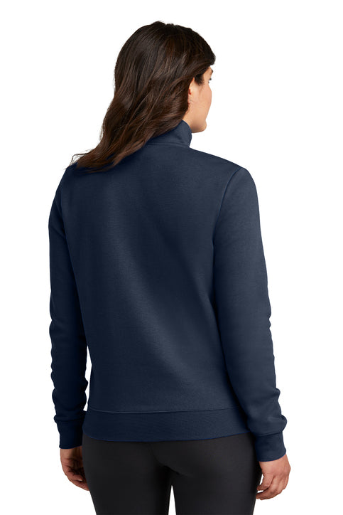 Nike Women's Club Fleece Sleeve Swoosh 1/2-Zip Midnight Navy