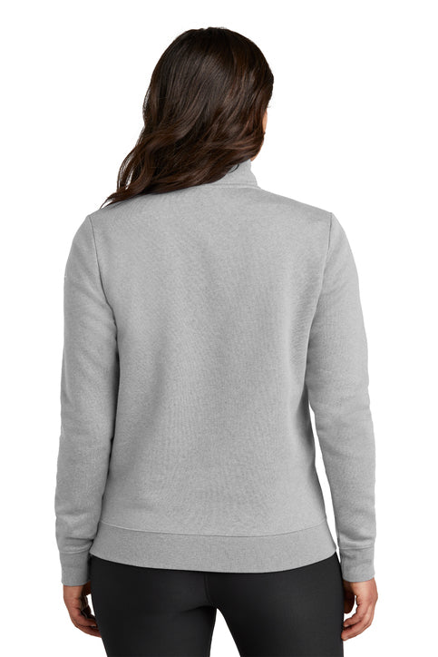 Nike Women's Club Fleece Sleeve Swoosh 1/2-Zip Dark Grey Heather