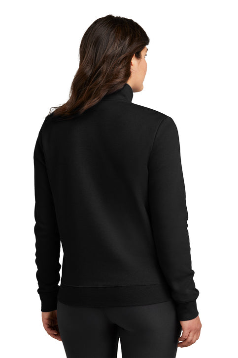 Nike Women's Club Fleece Sleeve Swoosh 1/2-Zip Black