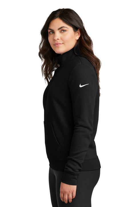Nike Women's Club Fleece Sleeve Swoosh 1/2-Zip Black