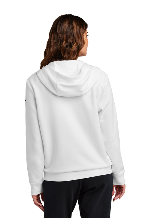 Nike Women's Club Fleece Sleeve Swoosh Full-Zip Hoodie White