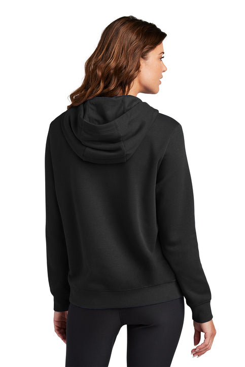 Nike Women's Club Fleece Sleeve Swoosh Pullover Hoodie Black