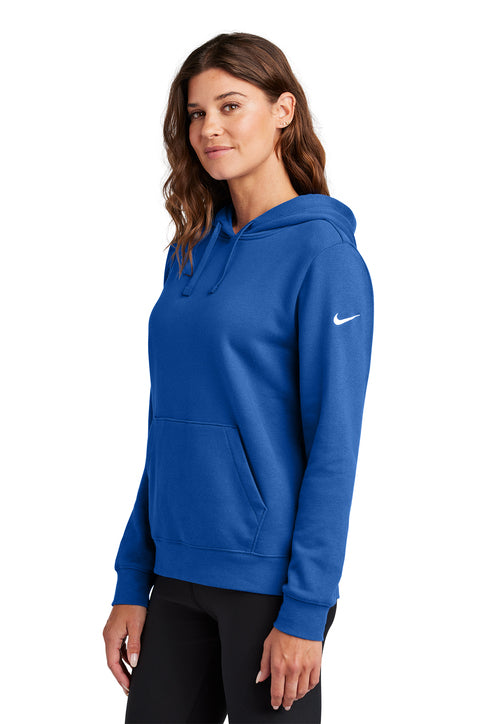 Nike Women's Club Fleece Sleeve Swoosh Pullover Hoodie Game Royal