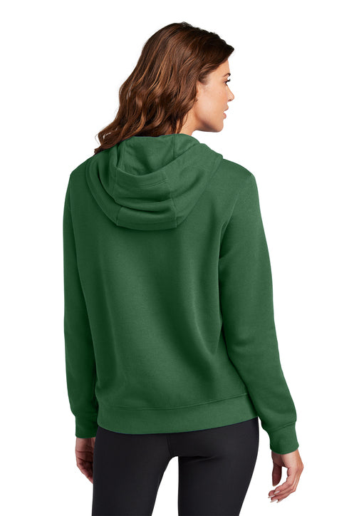 Nike Women's Club Fleece Sleeve Swoosh Pullover Hoodie Gorge Green