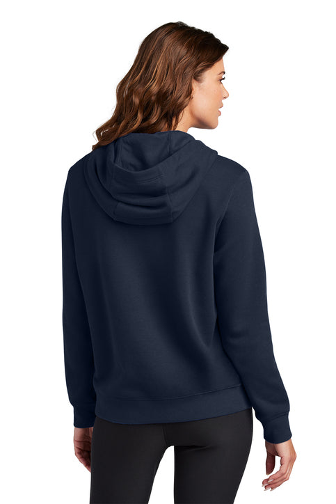 Nike Women's Club Fleece Sleeve Swoosh Pullover Hoodie Midnight Navy