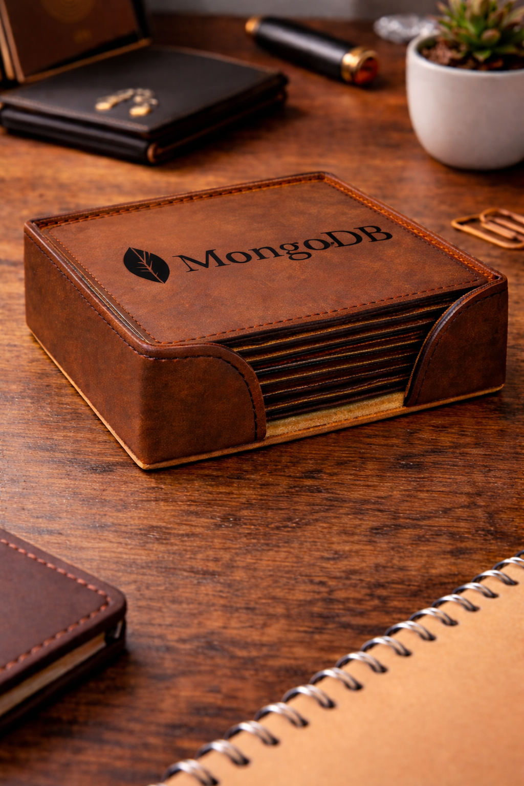 Leatherette Coaster Set