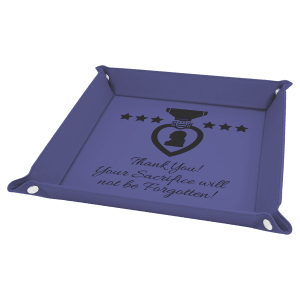 Leatherette Valet Tray 9x9