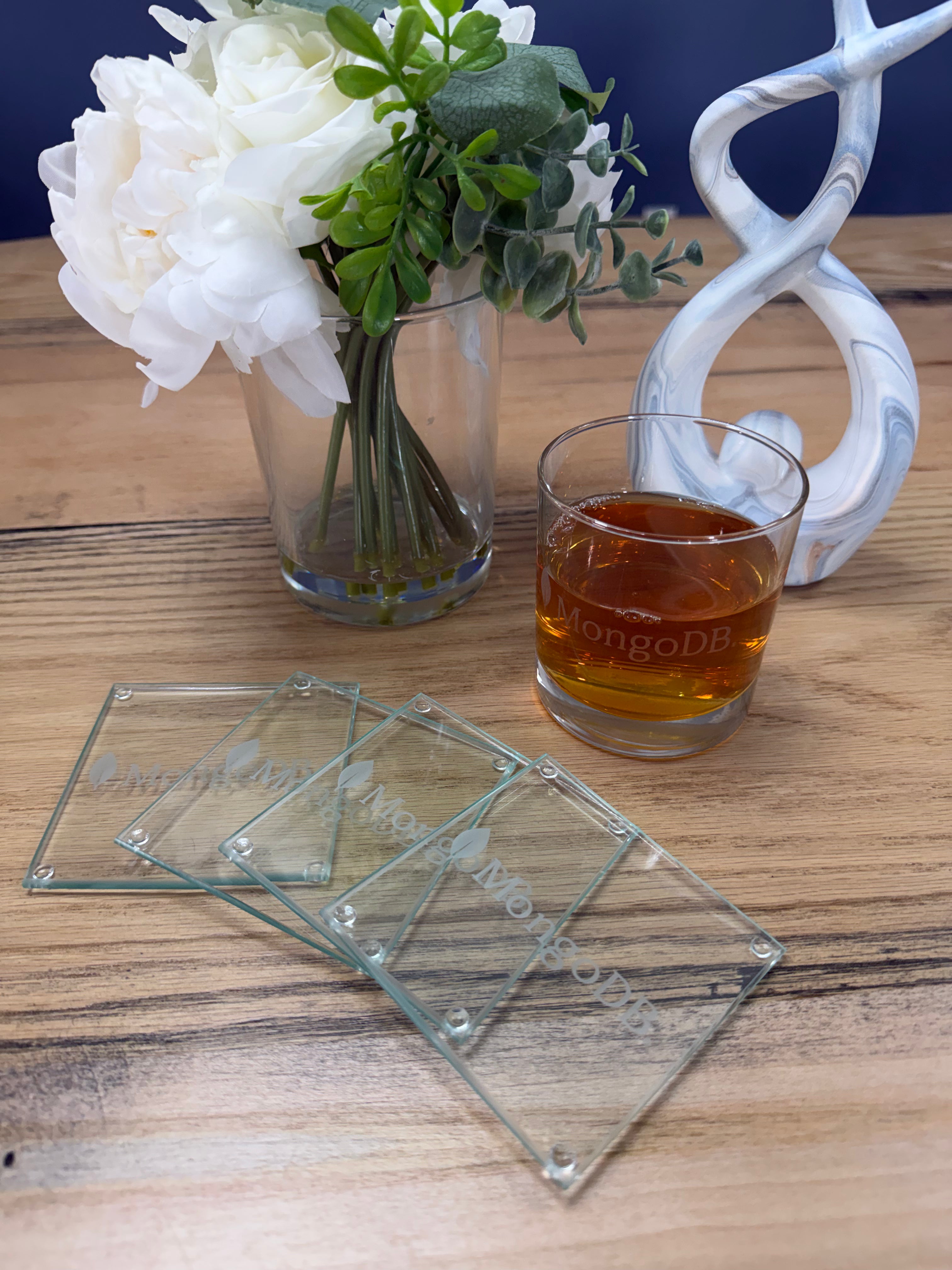 Refined Glass Coaster Set